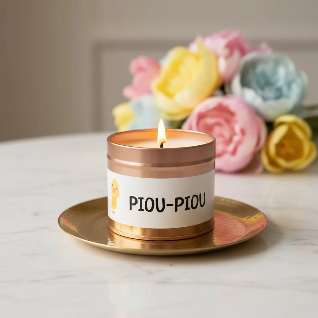 Composition florale pour mariage avec bougie Ainhaël personnalisée