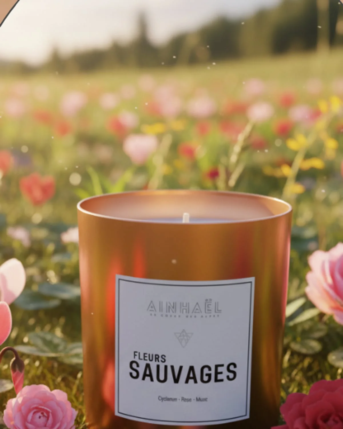 Roses Sauvages — Une roseraie au lever du soleil, à la lisière du sous-bois.